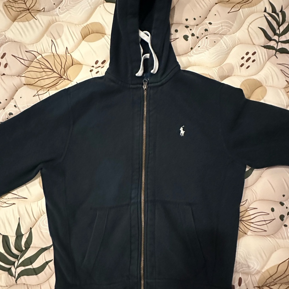 Polo Ralph Lauren Black Zip-Up Hoodie - Size M